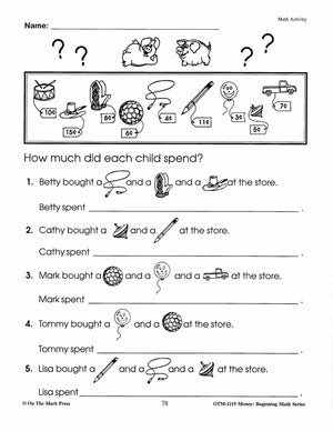 Money: Beginning Math Using American Currency Grades 1-3