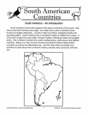 South American Countries Grades 4-6