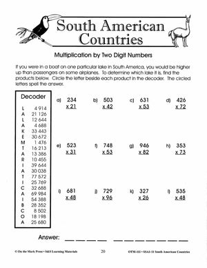 South American Countries Grades 4-6