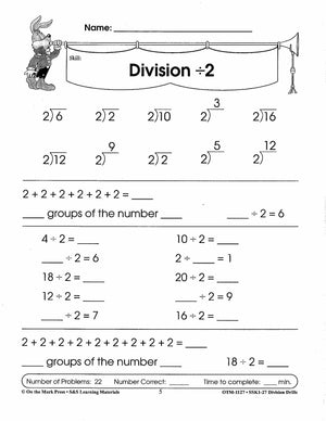 Division Drills Grades 4-6
