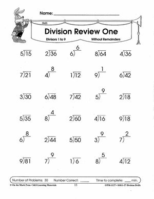 Division Drills Grades 4-6