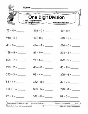 Division Drills Grades 4-6