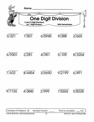 Division Drills Grades 4-6