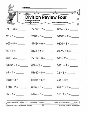 Division Drills Grades 4-6