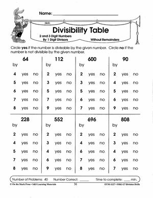 Division Drills Grades 4-6