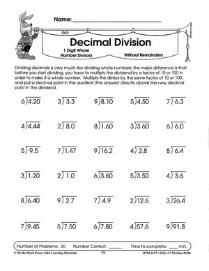 Division Drills Grades 4-6