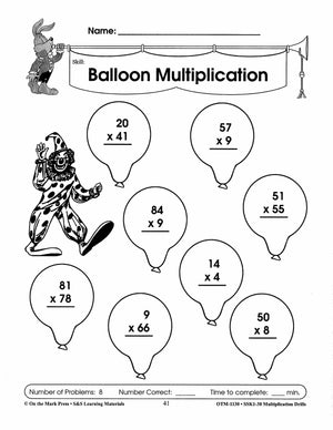 Multiplication Drills Grades 4-6