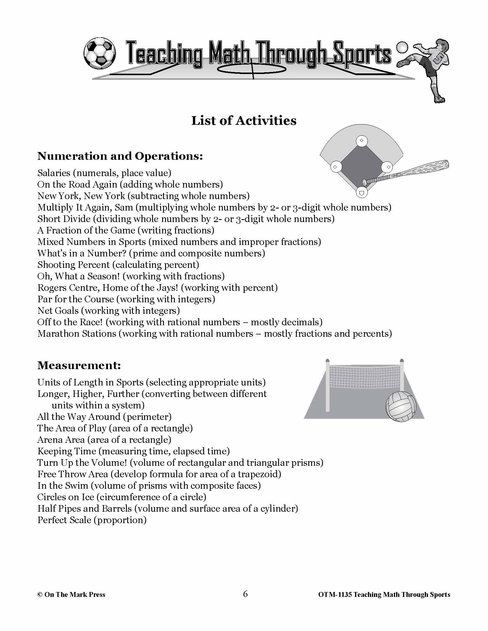 Teaching Math Through Sports (US Version) Grades 5-8
