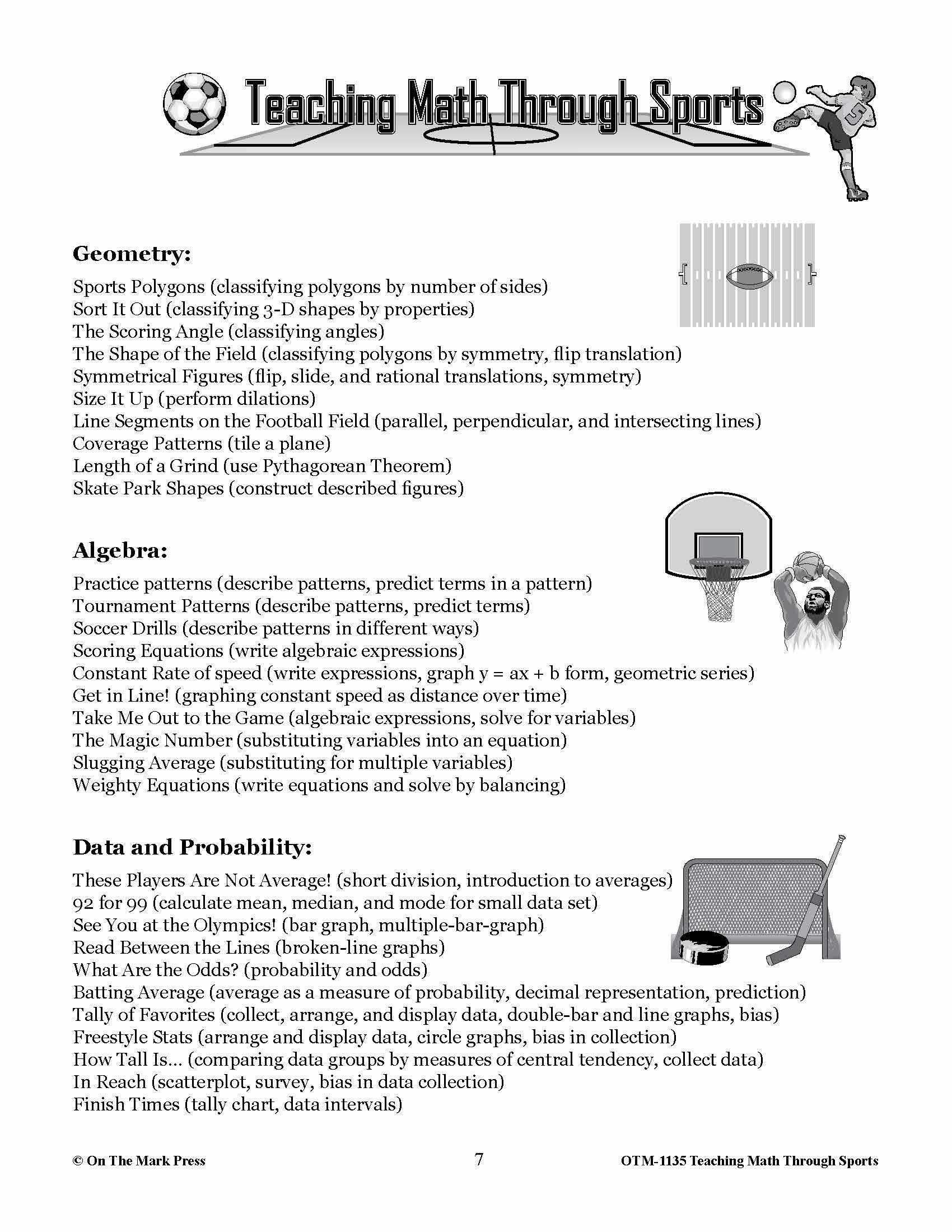 Teaching Math Through Sports (US Version) Grades 5-8