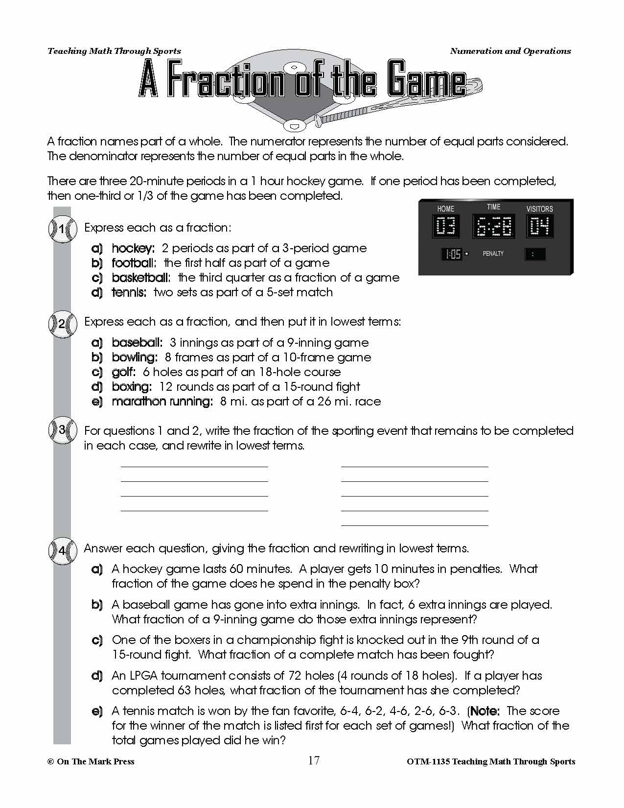 Teaching Math Through Sports (US Version) Grades 5-8