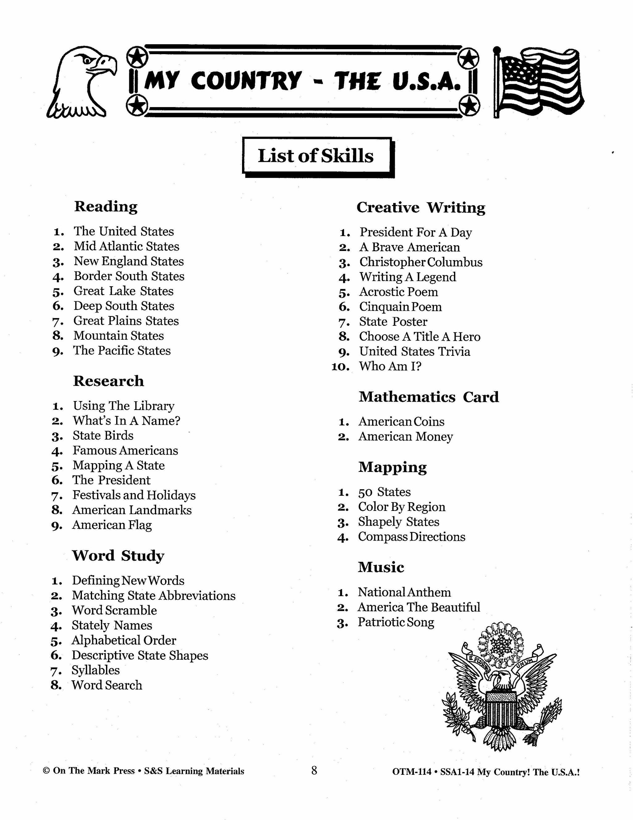 My Country, the USA! Grades 2-4