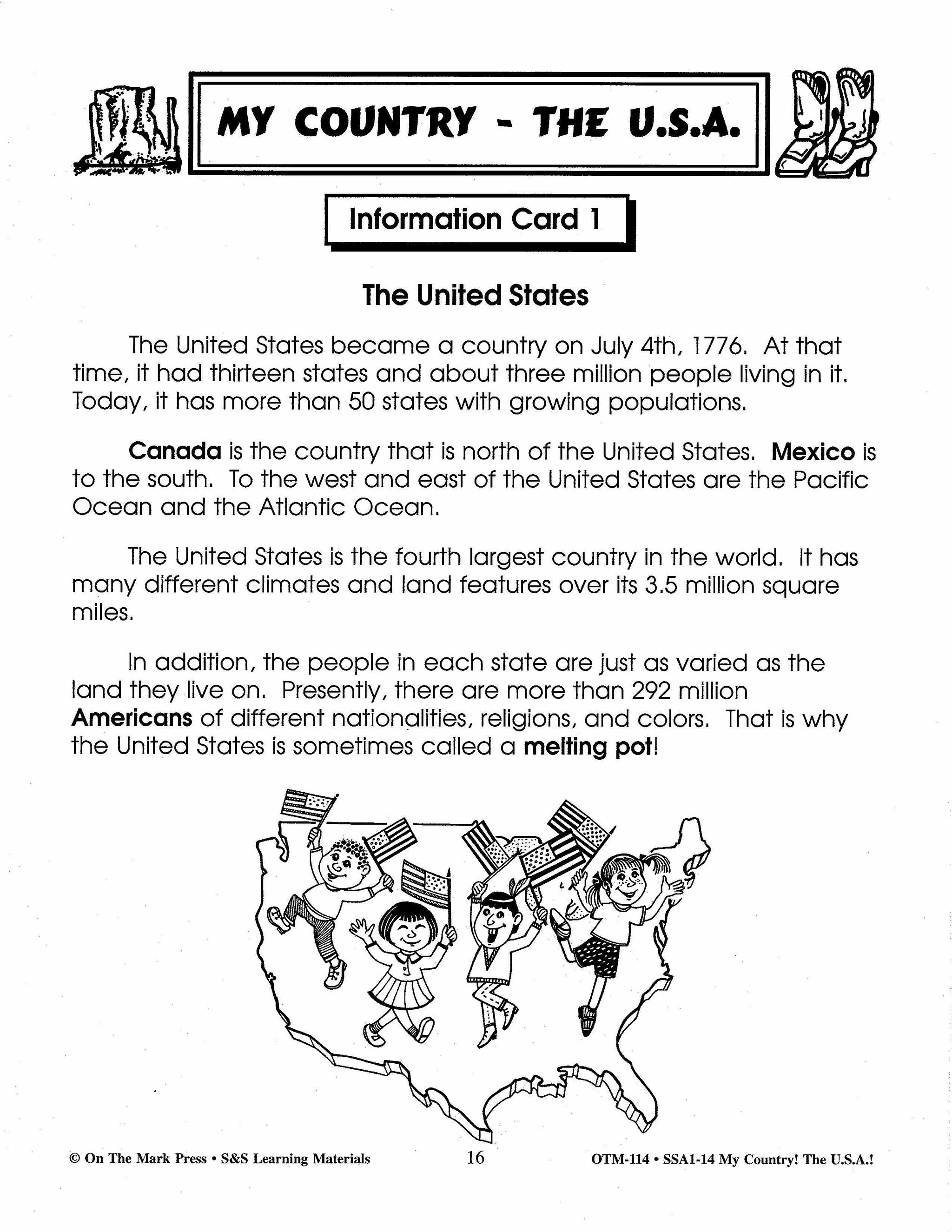 My Country, the USA! Grades 2-4