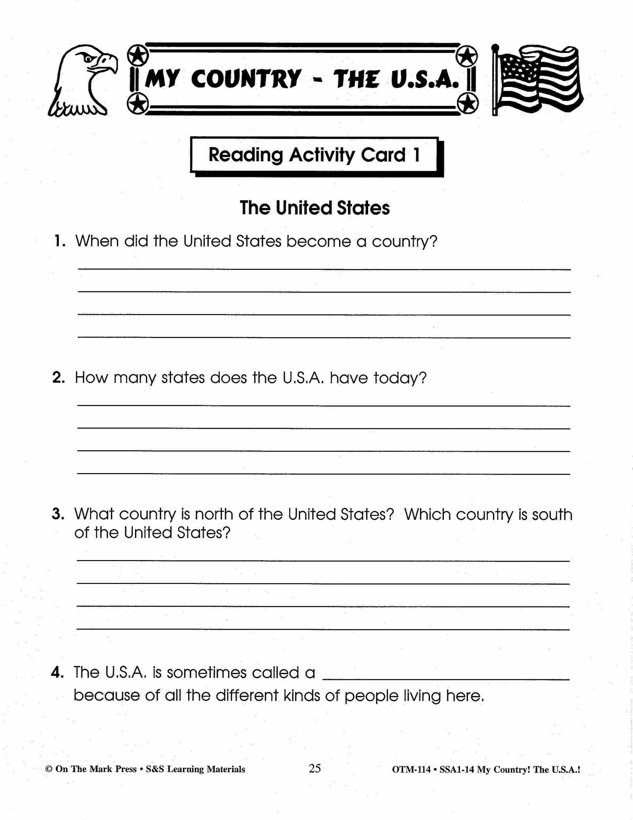 My Country, the USA! Grades 2-4