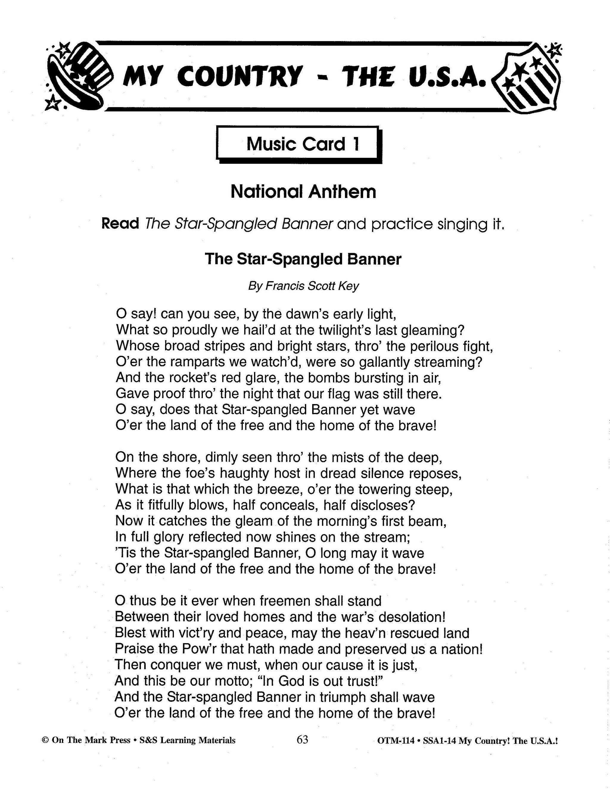 My Country, the USA! Grades 2-4