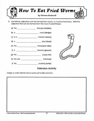 How to Eat Fried Worms, by Thomas Rockwell Lit Link Grades 4-6