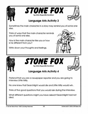 Stone Fox, by John Reynolds Gardiner Lit Link Grades 4-6