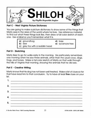 Shiloh, by Phyllis Reynolds Naylor Lit Link Grades 4-6