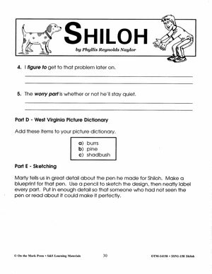 Shiloh, by Phyllis Reynolds Naylor Lit Link Grades 4-6