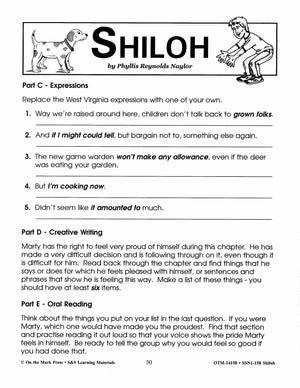 Shiloh, by Phyllis Reynolds Naylor Lit Link Grades 4-6