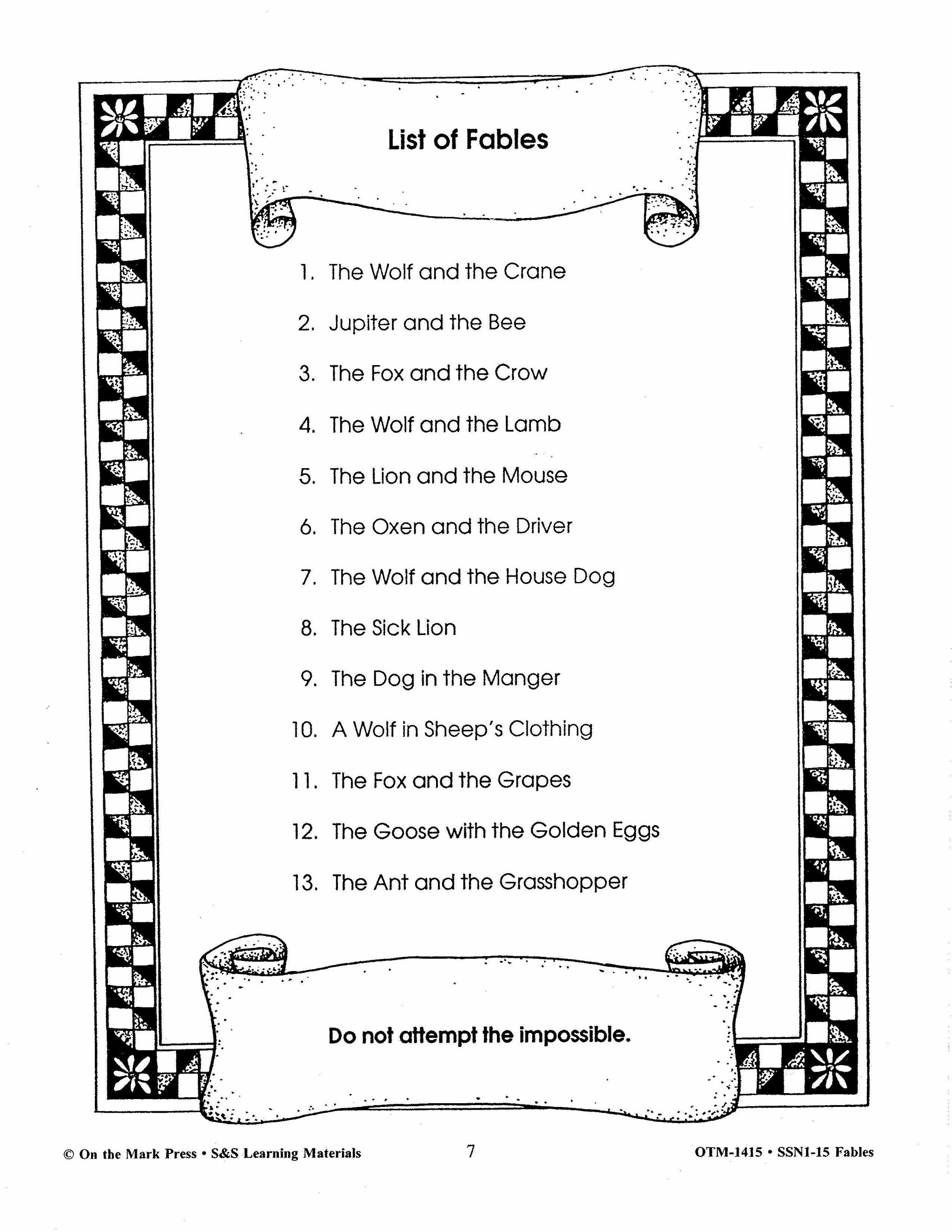 Fables Grades 4 6 fables-grades-4-6