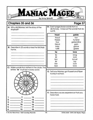 Maniac Magee, by Jerry Spinelli Lit Link Grades 4-6