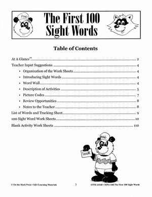 The First 100 Sight Words Practice Worksheets: Using the Dolch Word List Grade 1