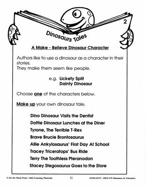 Danny and the Dinosaur Activities & More! Grades 1-3 Dinosaurs in Literature,