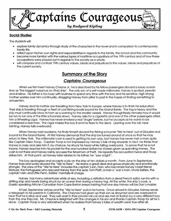 Captains Courageous By Rudyard Kipling Lit Link Grades 7 8