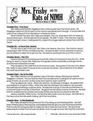 Mrs. Frisby & the Rats of Nimh, by Robert C. O'Brian Lit Link Grades 4-6