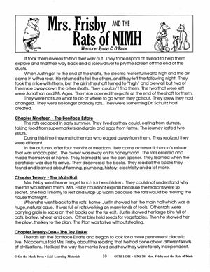 Mrs. Frisby & the Rats of Nimh, by Robert C. O'Brian Lit Link Grades 4-6