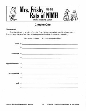 Mrs. Frisby & the Rats of Nimh, by Robert C. O'Brian Lit Link Grades 4-6