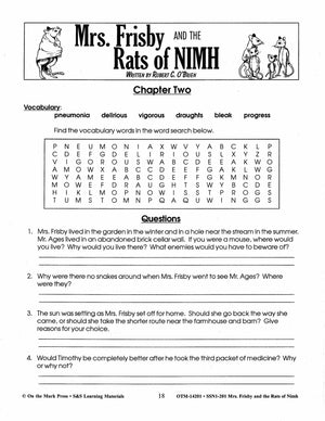 Mrs. Frisby & the Rats of Nimh, by Robert C. O'Brian Lit Link Grades 4-6