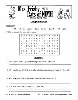 Mrs. Frisby & the Rats of Nimh, by Robert C. O'Brian Lit Link Grades 4-6