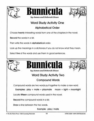 Bunnicula, by D. Howe Lit Link Grades 4-6