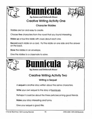 Bunnicula, by D. Howe Lit Link Grades 4-6