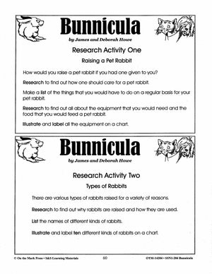 Bunnicula, by D. Howe Lit Link Grades 4-6