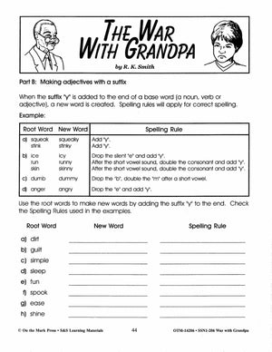 The War with Grandpa, by R.K. Smith Lit Link Grades 4-6
