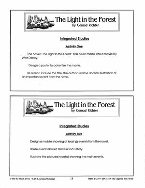 Light in the Forest, by Conrad Ritcher Lit Link Grades 7-8