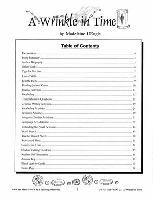 A Wrinkle in Time, by Madeline L'Engle,  Lit Link Grades 7-8