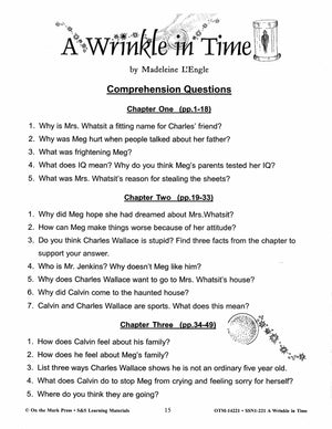 A Wrinkle in Time, by Madeline L'Engle,  Lit Link Grades 7-8