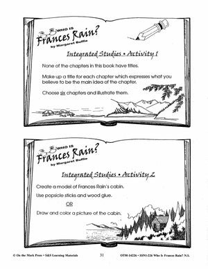 Who is Frances Rain?, by Margaret Buffie Lit Link Grades 4-6