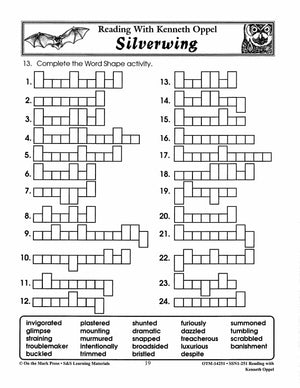 Reading with Kenneth Oppel Author Study Grades 4-6 Silverwing, Sunwing & Firewing