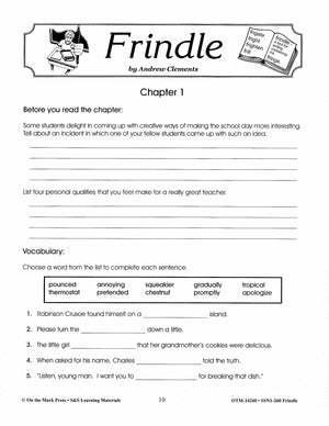 Frindle, by Andrew Clements Lit Link Grades 4-6