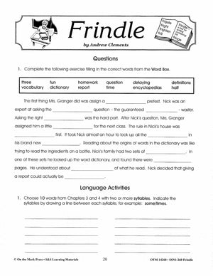 Frindle, by Andrew Clements Lit Link Grades 4-6