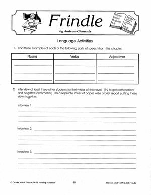 Frindle, by Andrew Clements Lit Link Grades 4-6