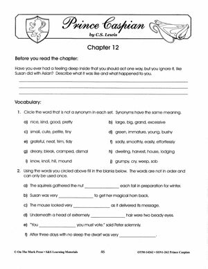 Prince Caspian by C.S. Lewis Lit Link Grades 4-6