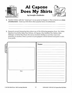 Al Capone Does My Shirts by Gennifer Choldenko Lit Link Grades 4-6