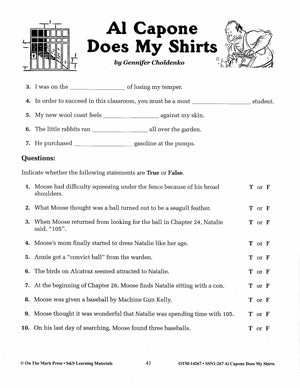 Al Capone Does My Shirts by Gennifer Choldenko Lit Link Grades 4-6