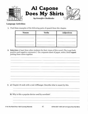 Al Capone Does My Shirts by Gennifer Choldenko Lit Link Grades 4-6