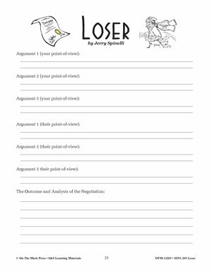 Loser, A Novel by Jerry Spinelli Lit Link Grades 4-6